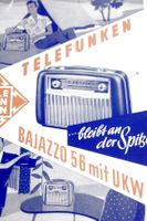 Original Werbung / Infoblatt; TELEFUNKEN BAJAZZO`56